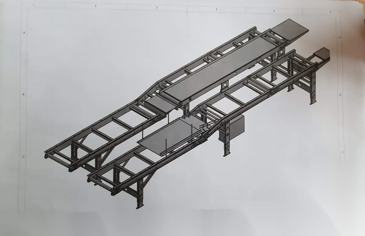 Conveyor frame design drawing for install planning