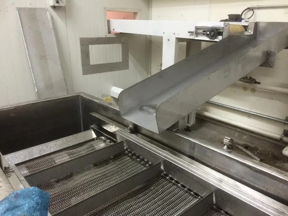 Transfer conveyor section during repair work